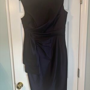 Elegant stretch satin sheath cocktail dress